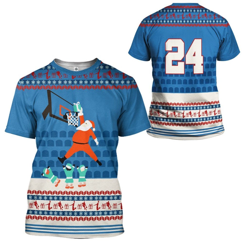 24 Kb Santa Claus Basketball Christmas All Over Print T-Shirt Hoodie Idea