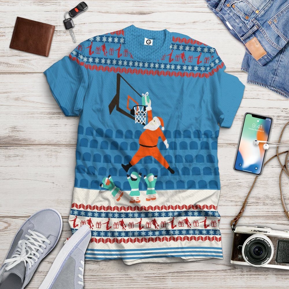 24 Kb Santa Claus Basketball Christmas All Over Print T-Shirt Hoodie Idea