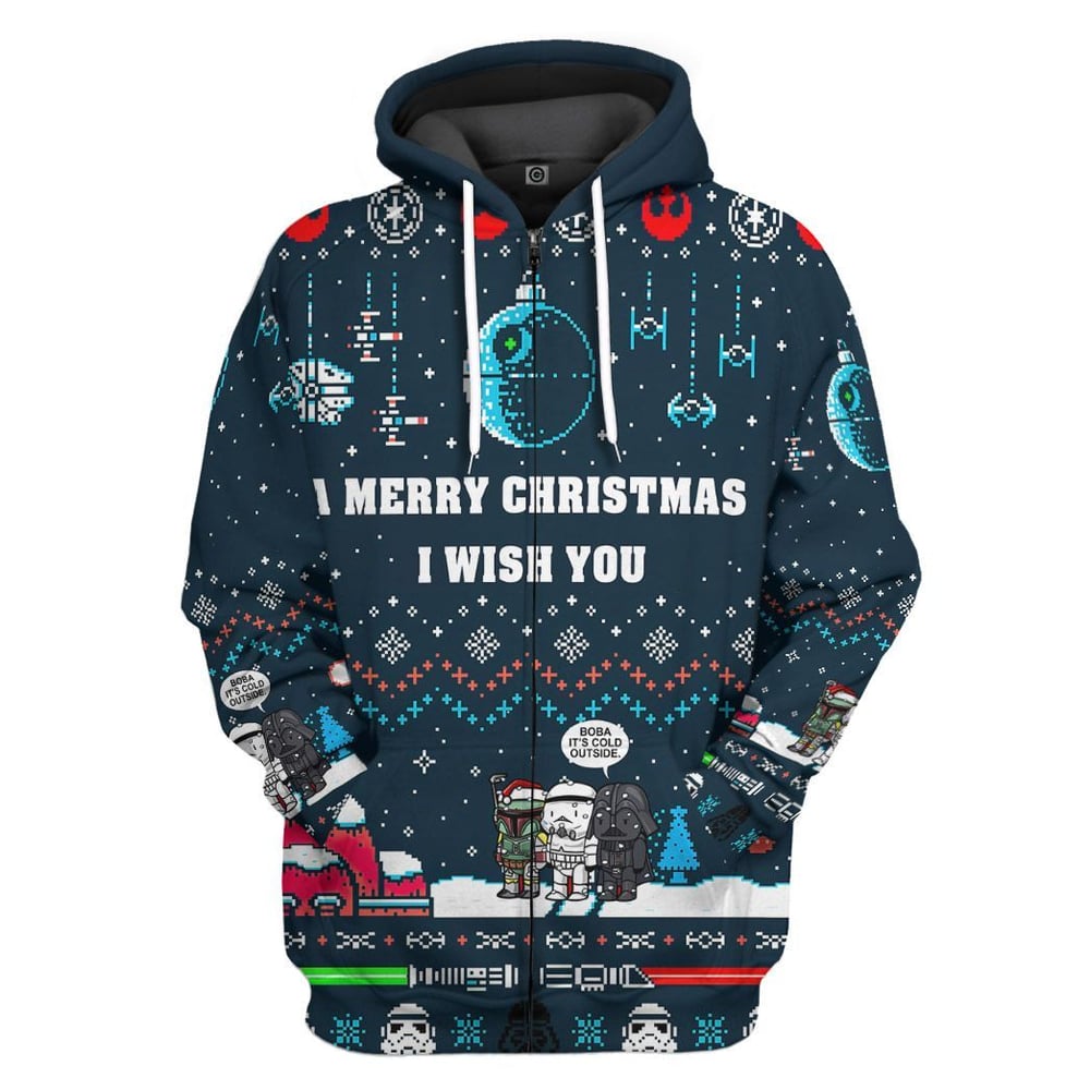 A Merry Christmas I Wish You All Over Print T-Shirt Hoodie Apparel