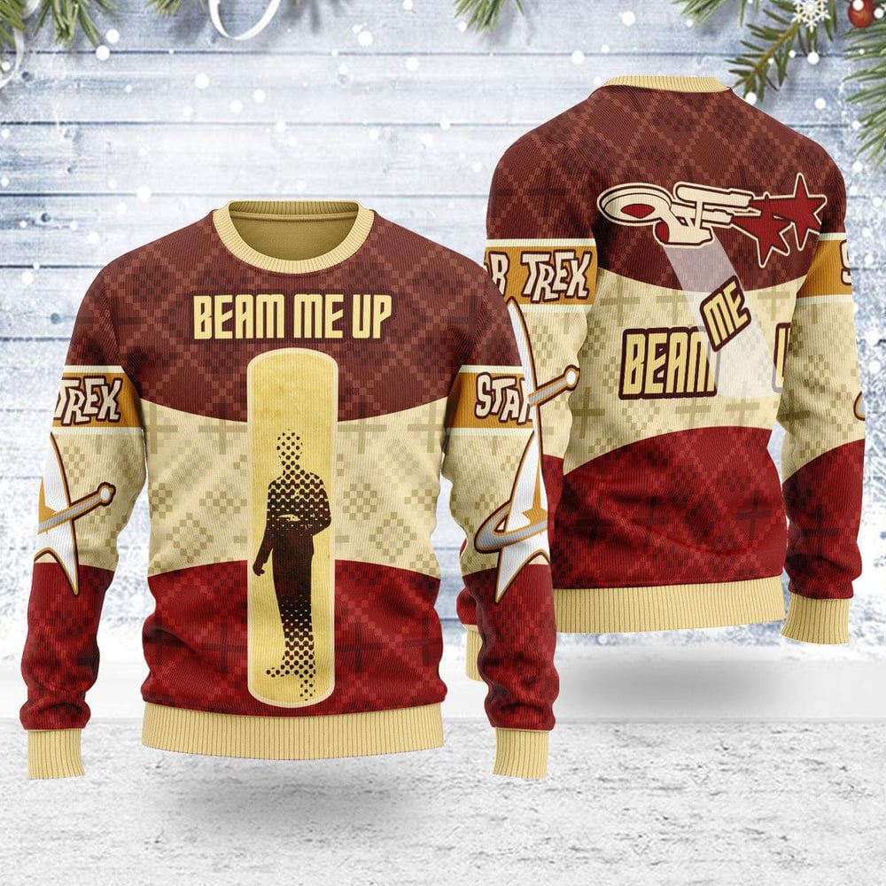 Beam Me Up Star Trek Ugly Christmas Sweater