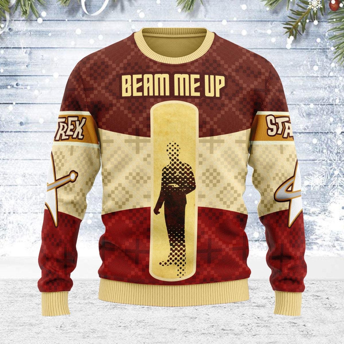 Beam Me Up Star Trek Ugly Christmas Sweater