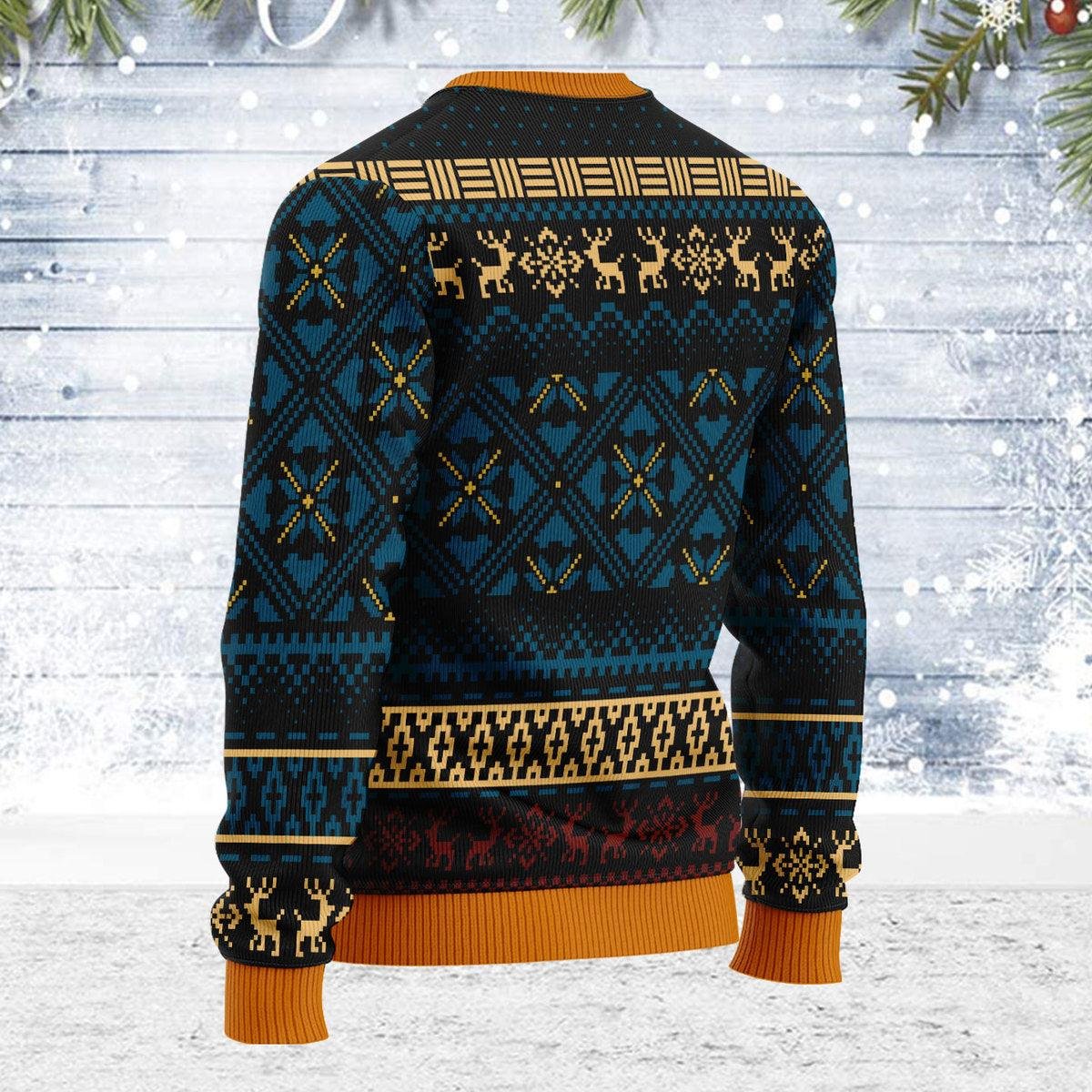 Blue Madonna Virgin Mary Christmas Sweater