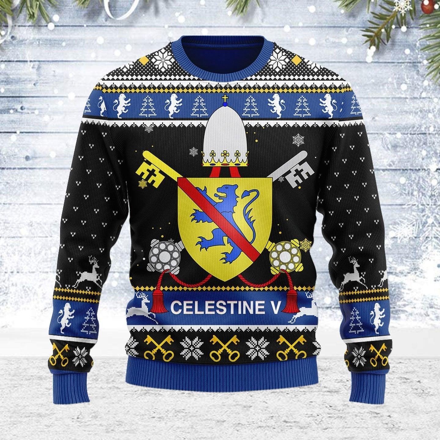 Celestine V Coat Of Arms Ugly Christmas Sweater