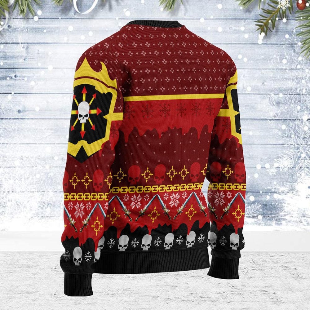 Chaos Reigns Khorne Iconic Ugly Christmas Sweater