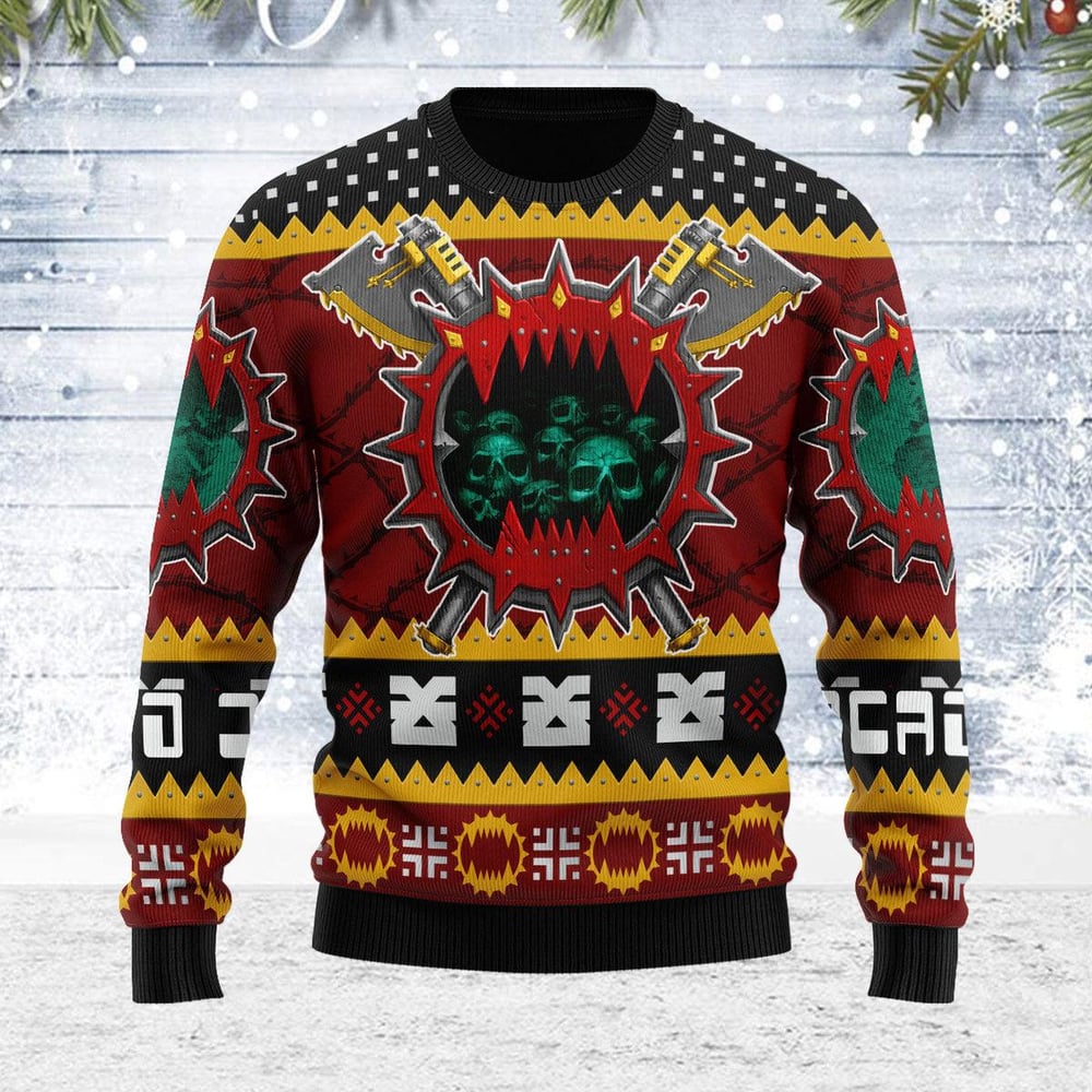 Chaos Space Marine World Eaters Iconic Ugly Christmas Sweater