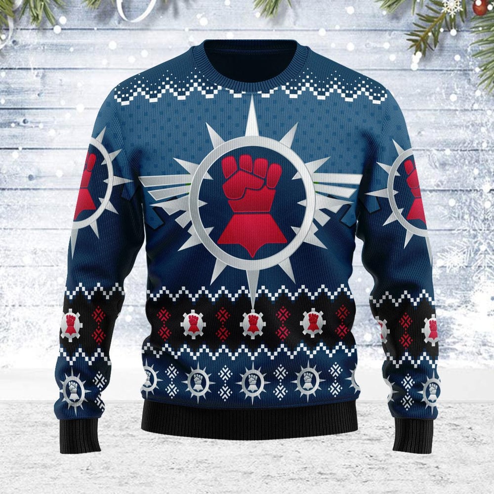 Crimson Fists Iconic Ugly Christmas Sweater