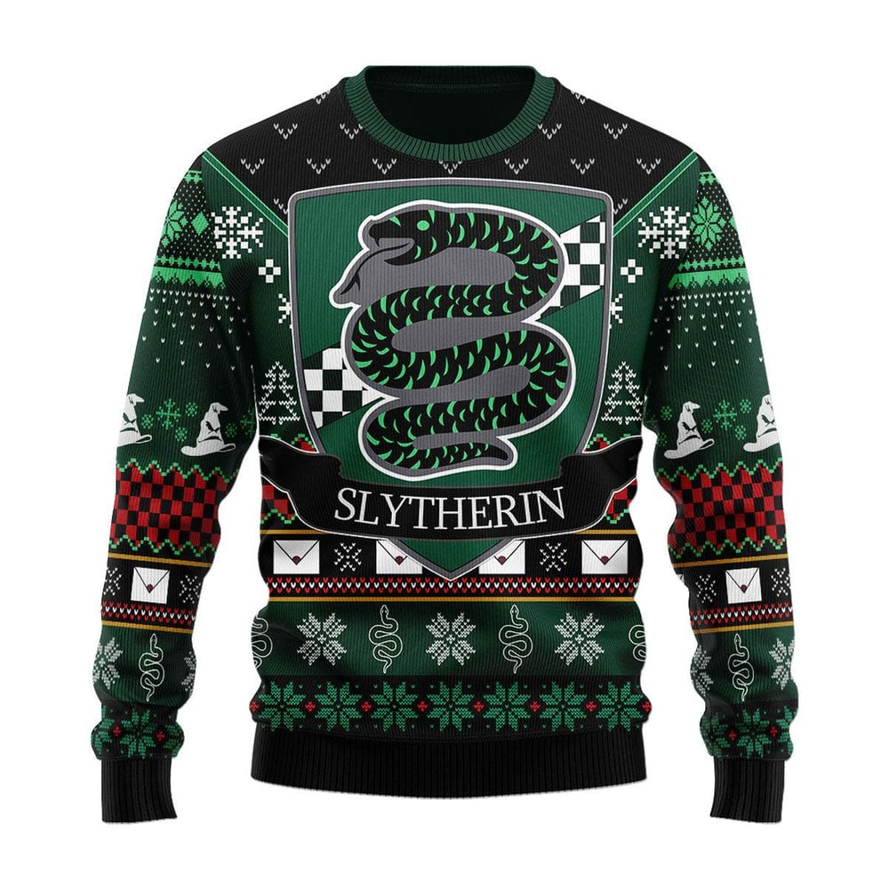 Slytherin Round The Christmas Tree Harry Potter Christmas Sweater