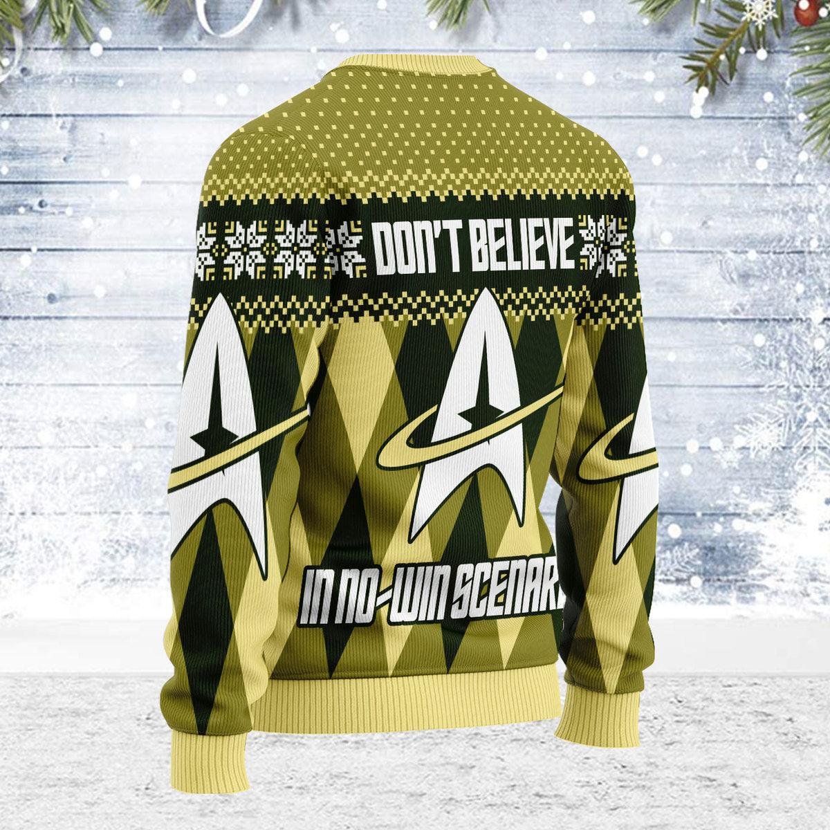 Don't Believe In No-Win Scenarios Star Trek Ugly Christmas Sweater