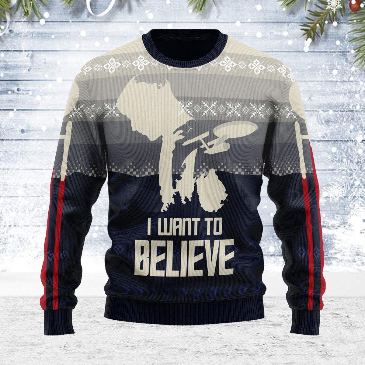 I Want To Believe Ugly Christmas Sweater