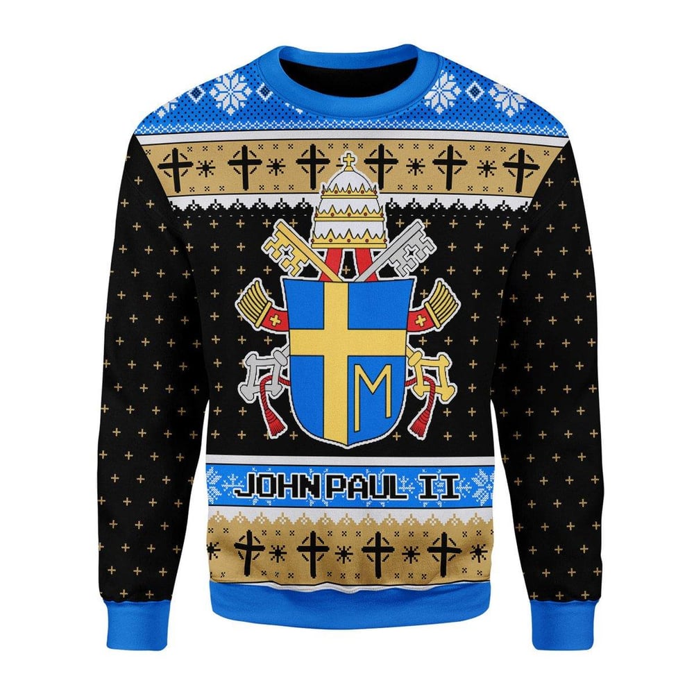 John Paul Ii Coat Of Arms Ugly Christmas Sweater