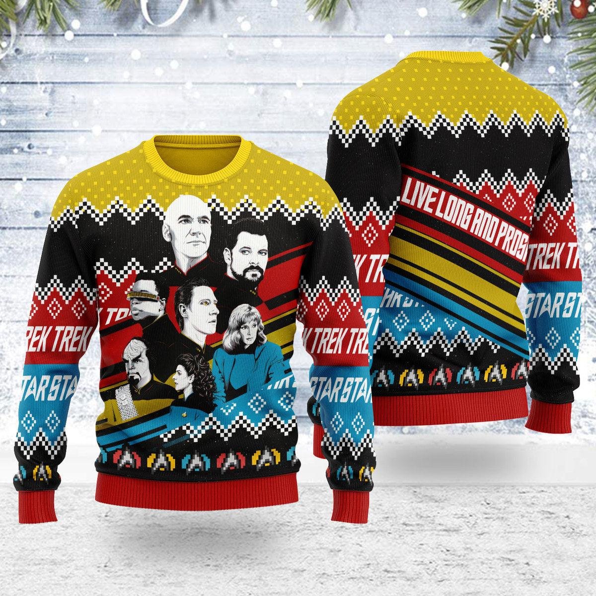 Live Long And Prosper Star Trek Ugly Christmas Sweater