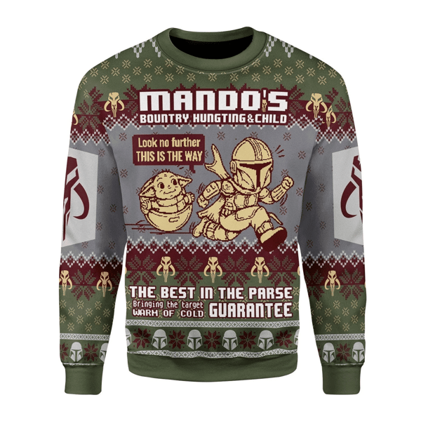 Mando’s Bountry Hunting Mandalorian Ugly Christmas Sweater