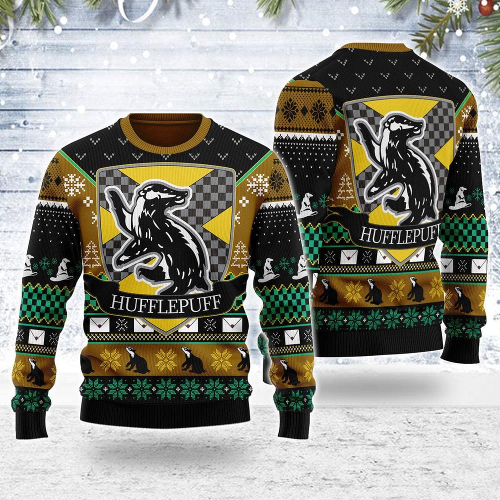 O Hufflepuff Night Harry Potter Ugly Christmas Sweater