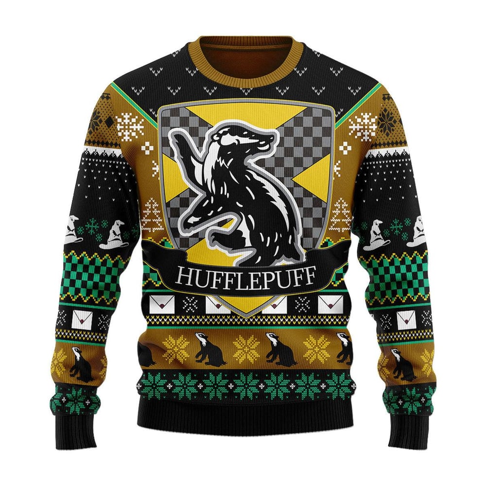 O Hufflepuff Night Harry Potter Ugly Christmas Sweater