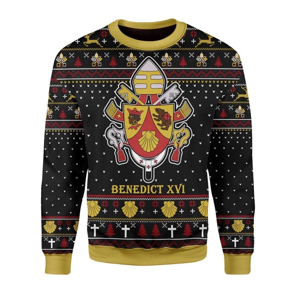 Pope Benedict XVI Coat Of Arms Christmas Sweater