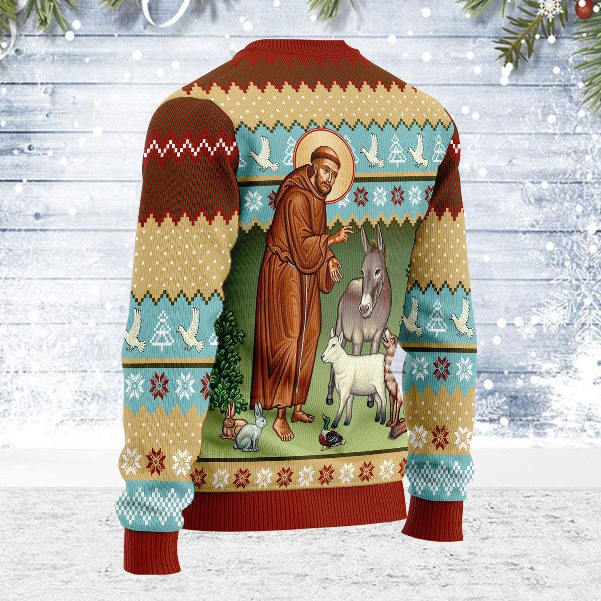 Saint Francis And The Animals Ugly Christmas Sweater