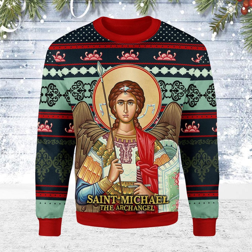 Saint Michael The Archangel Ugly Christmas Sweater