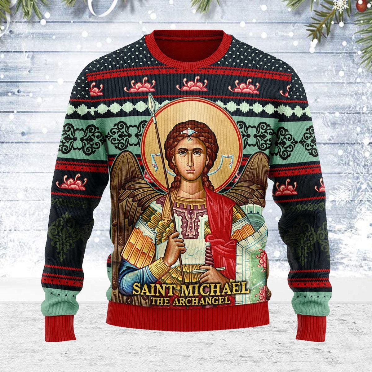 Saint Michael The Archangel Ugly Christmas Sweater