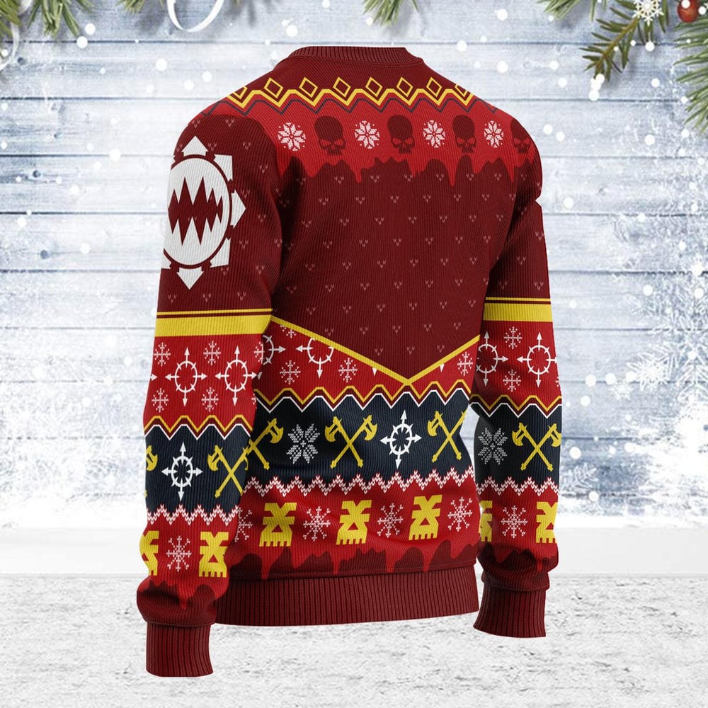 Slay Bells Ring’ Khorne Chaos Iconic Ugly Christmas Sweater