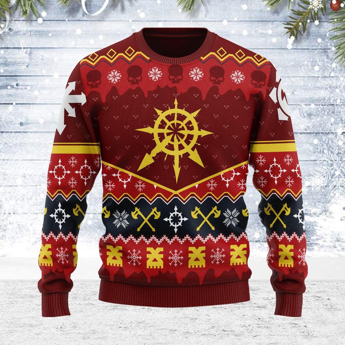 Slay Bells Ring' Khorne Chaos Iconic Ugly Christmas Sweater