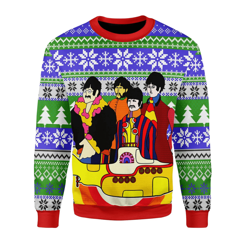 The Beatles Hippie Ugly Christmas Sweater