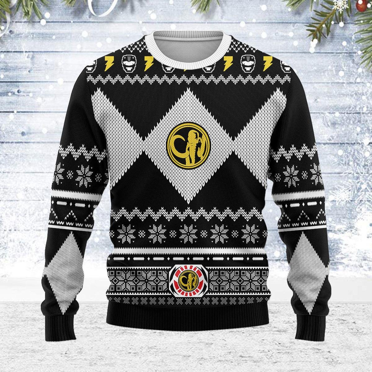 Black Power Ranger Mighty Morphin Ugly Christmas Sweater