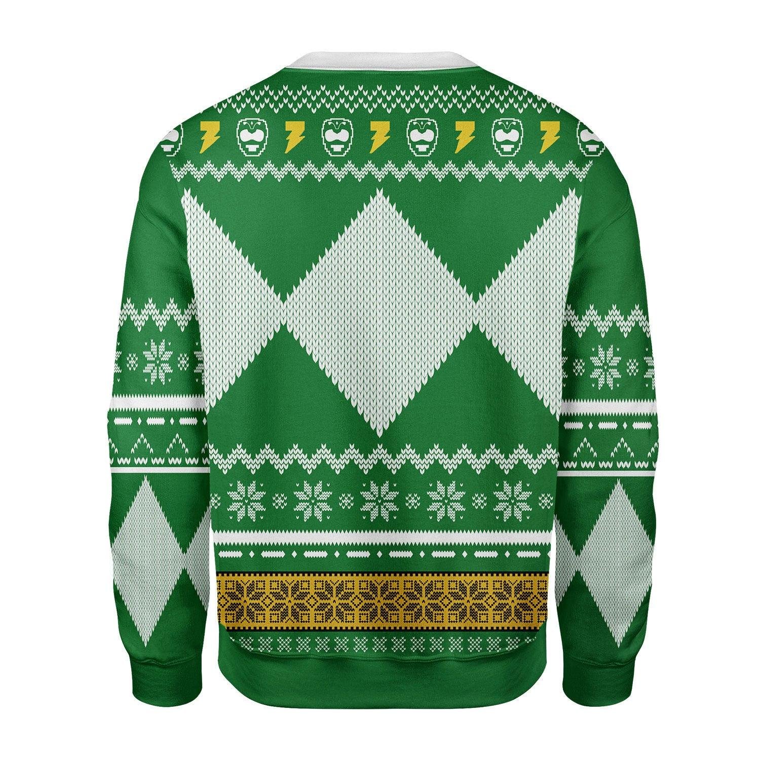 Green Power Ranger Mighty Morphin Ugly Christmas Sweater