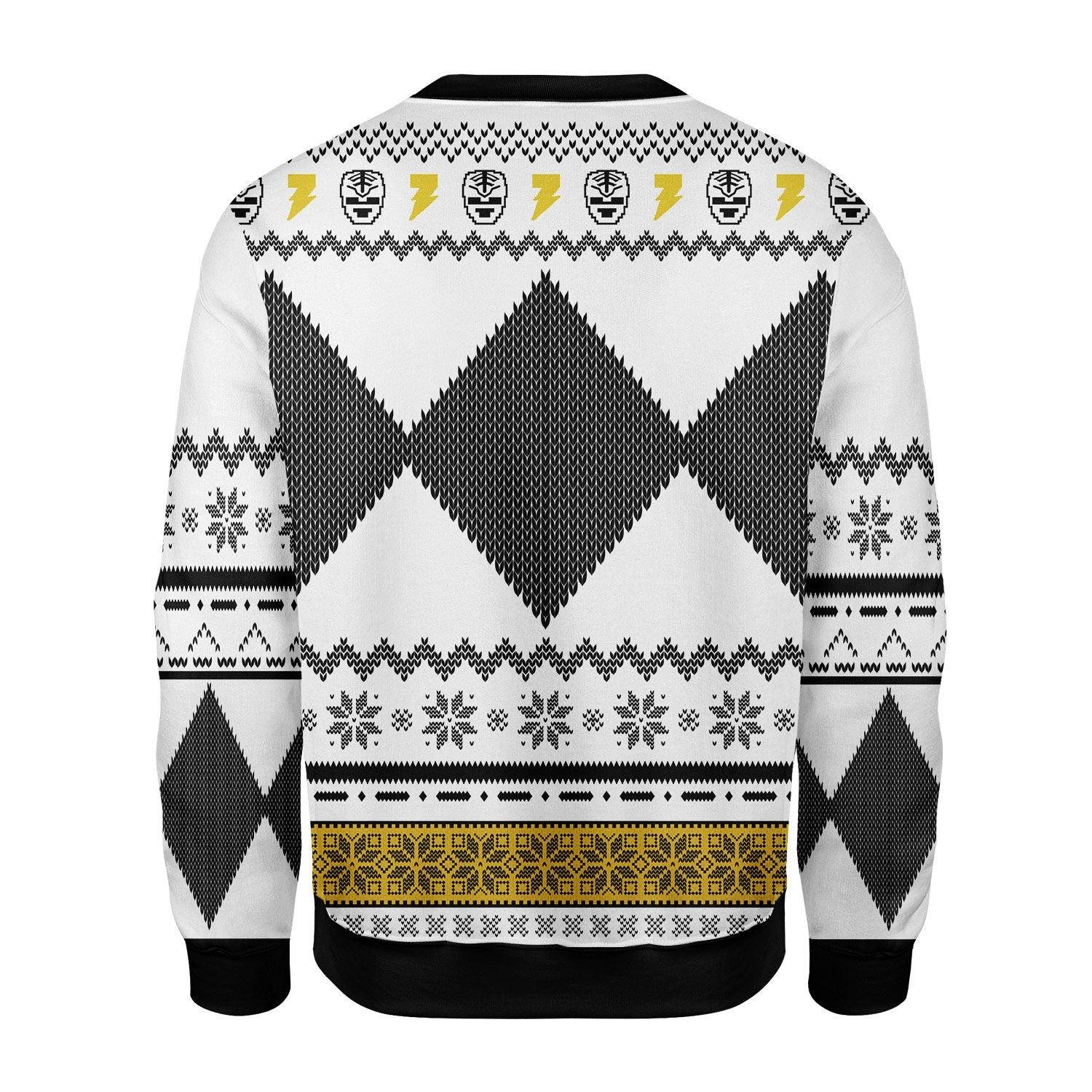 White Power Ranger Mighty Morphin Ugly Christmas Sweater