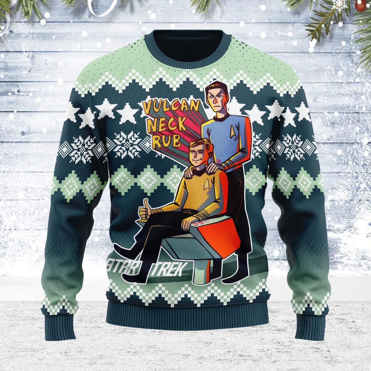 Vulcan Neck Rub Star Trek Ugly Christmas Sweater