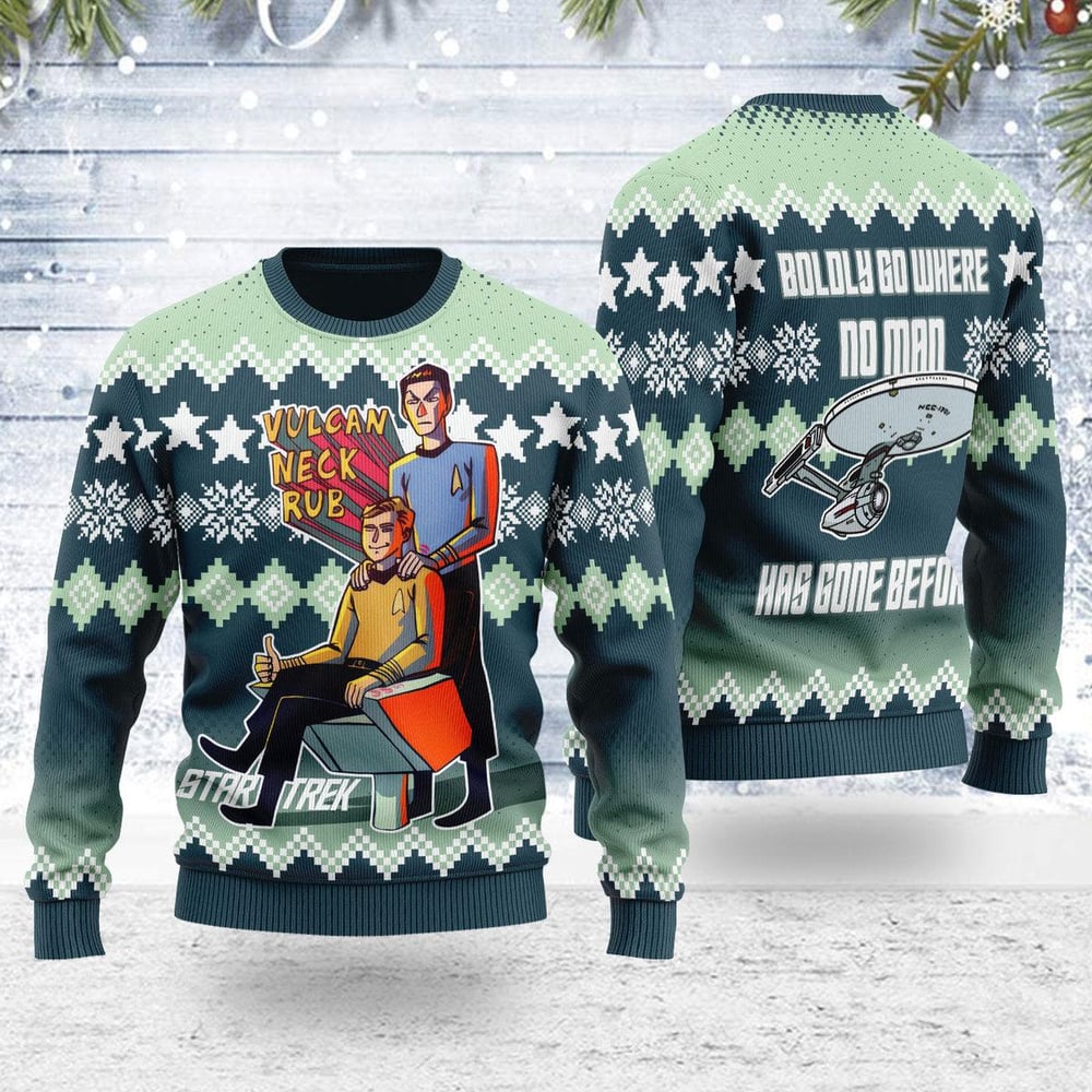 Vulcan Neck Rub Star Trek Ugly Christmas Sweater