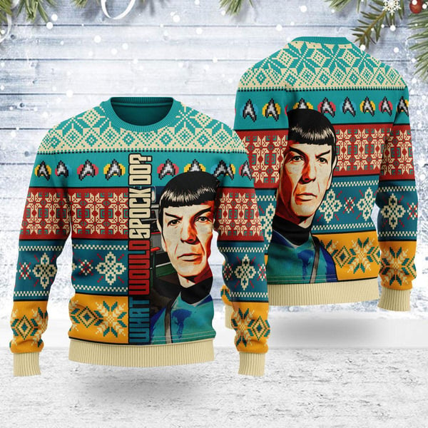 What would spock do? Star Trek Ugly Christmas Sweater