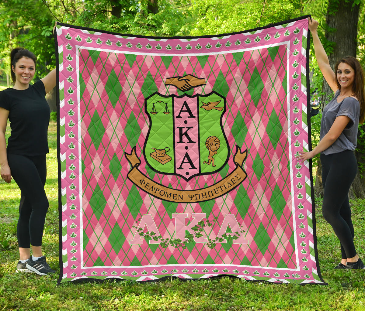 Alpha Kappa Alpha Premium Quilt Blanket Sorority Home Decor Custom For Fans