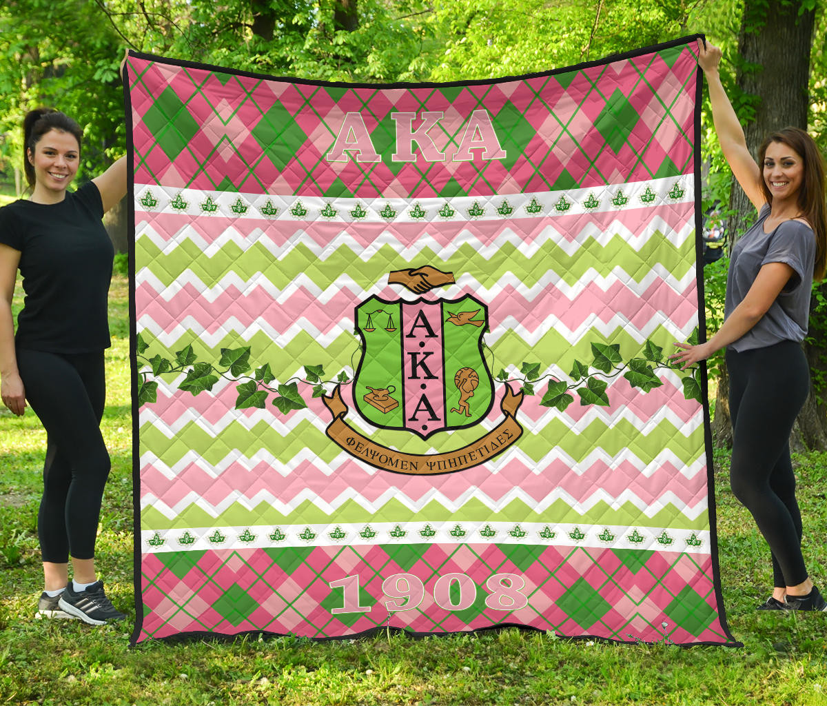 Alpha Kappa Alpha Premium Quilt Blanket Sorority Home Decor Custom For Fans