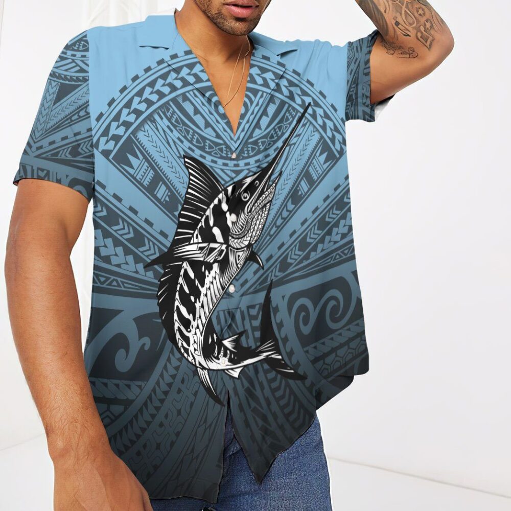 Amazing Polynesian Go Fishing Marlin Custom Short Sleeve Shirt