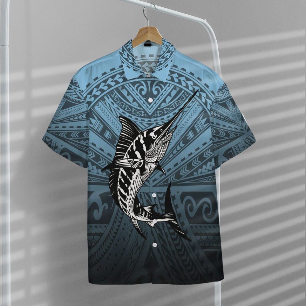 Amazing Polynesian Go Fishing Marlin Custom Short Sleeve Shirt