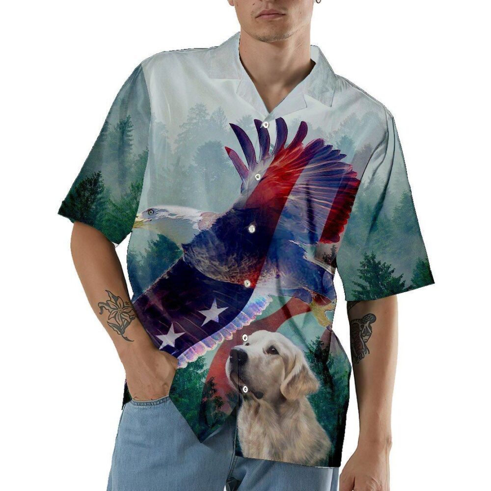 American Eagle And Dog Hawaii Shirt