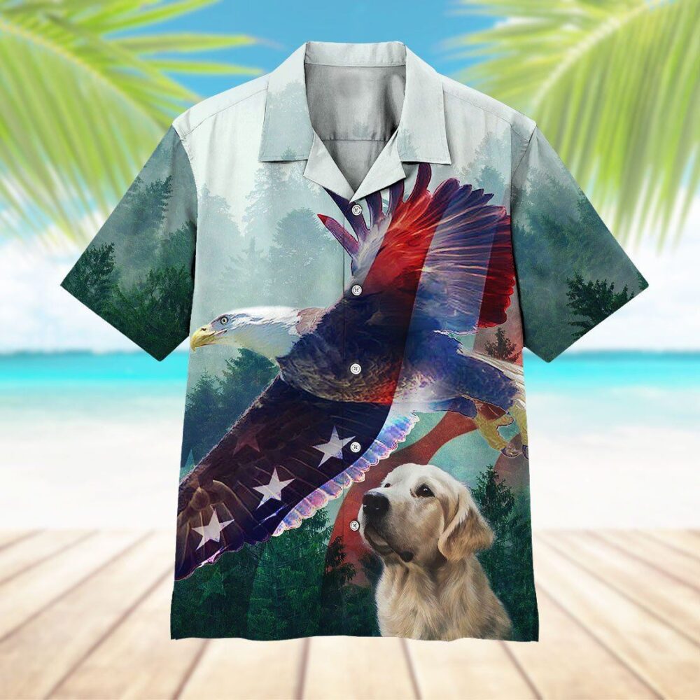 American Eagle And Dog Hawaii Shirt