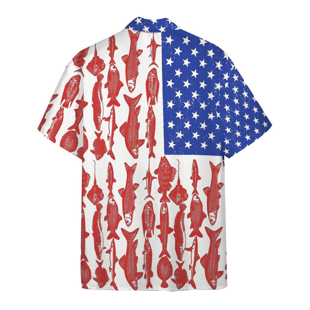 American Flag Fishing Custom Short Sleeve Shirt