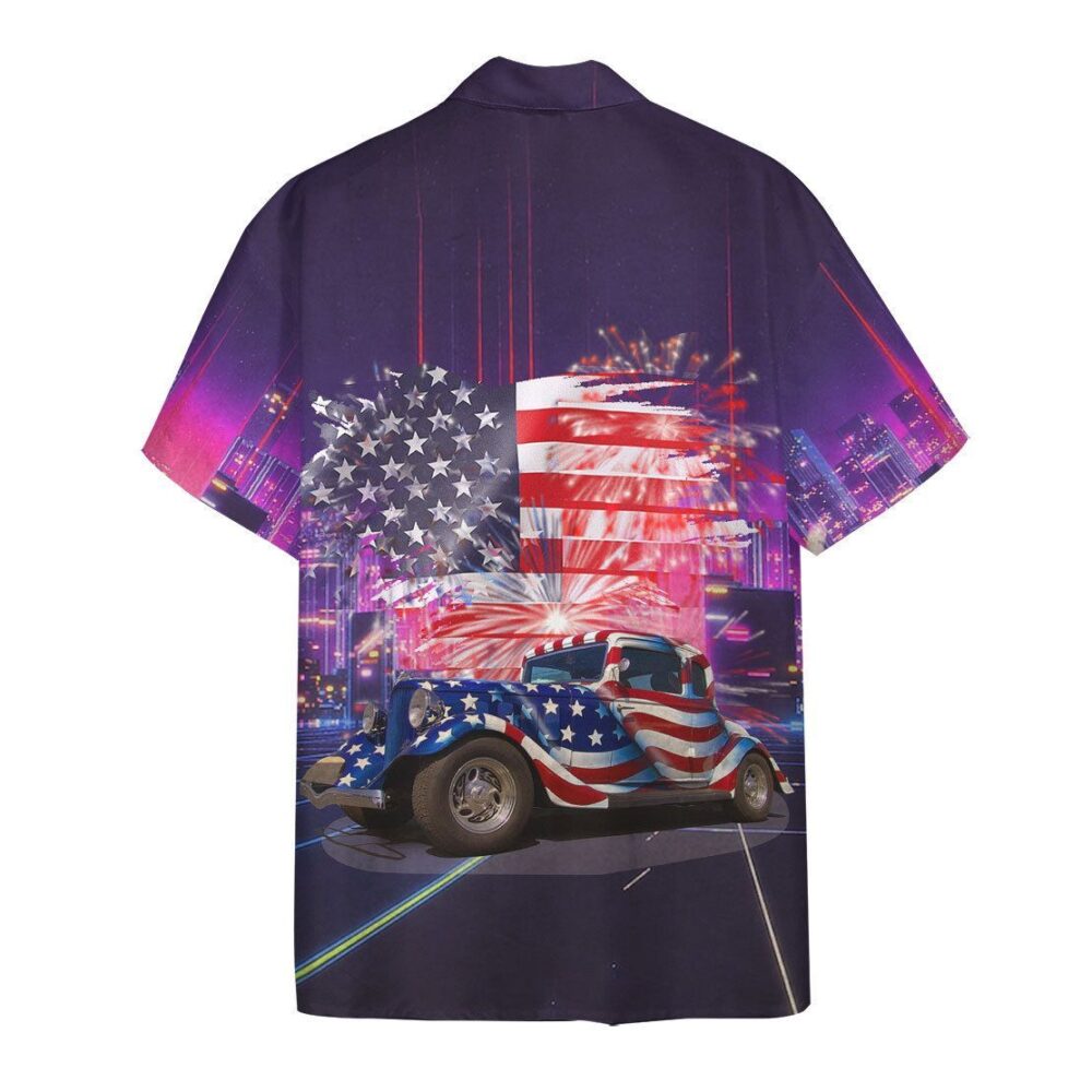 American Flag Hot Rod Hawaii Shirt