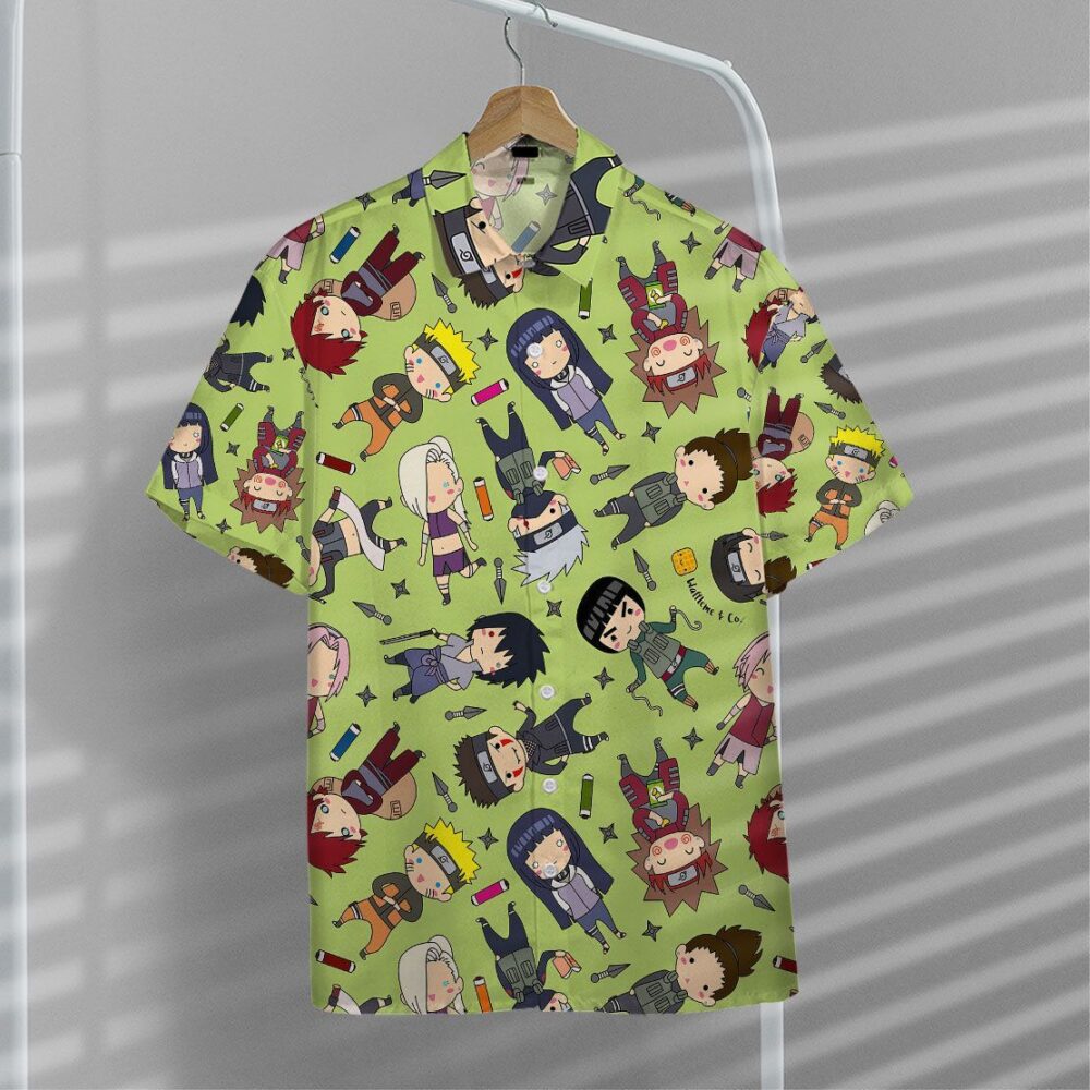 Naruto Chibi Characters Button Up Hawaii Shirt