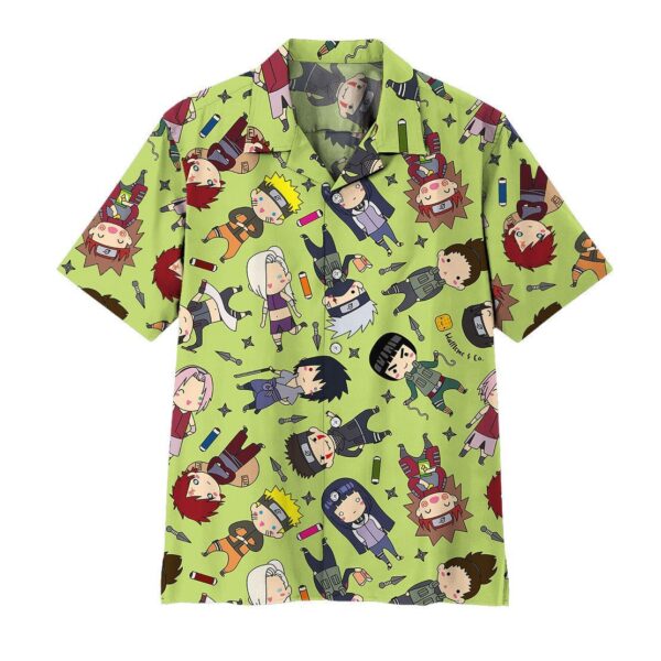 Naruto Chibi Characters Button Up Hawaii Shirt