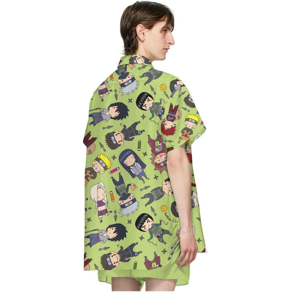 Naruto Chibi Characters Button Up Hawaii Shirt