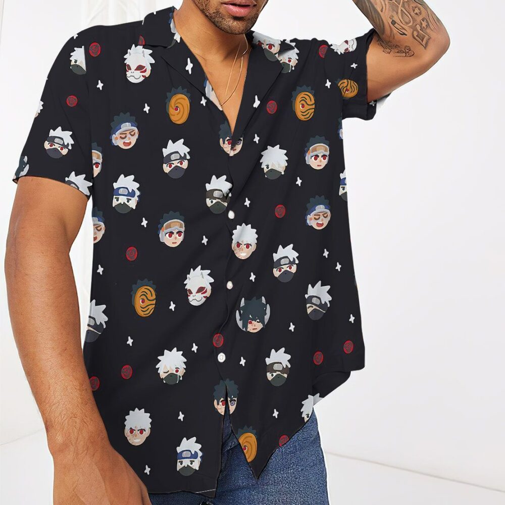 Naruto Chibi Heads Button Up Hawaii Shirt