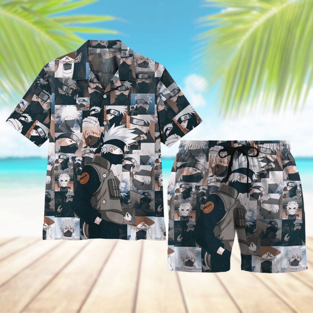 Naruto Kakashi Button Up Hawaii Shirt