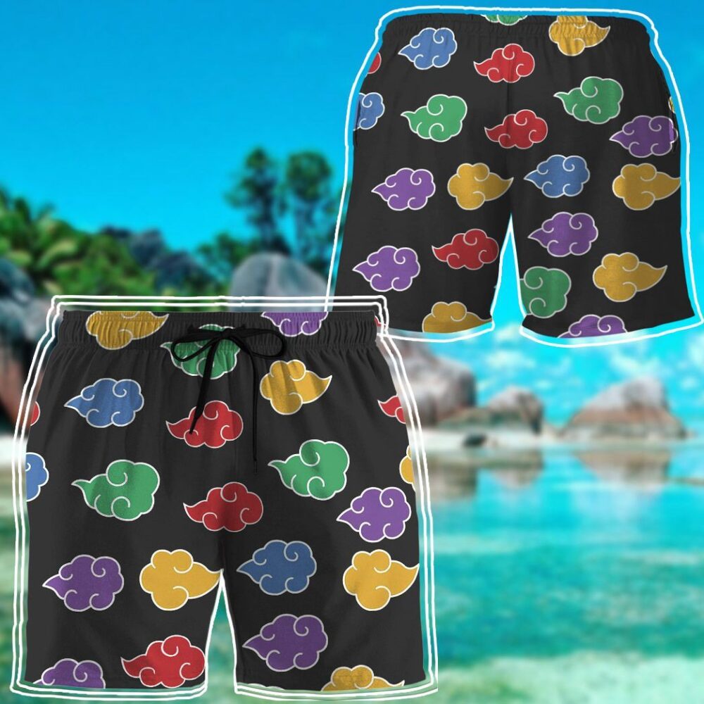 Naruto Shippuden Akatsuki Colorful Pattern Hawaii Shirt