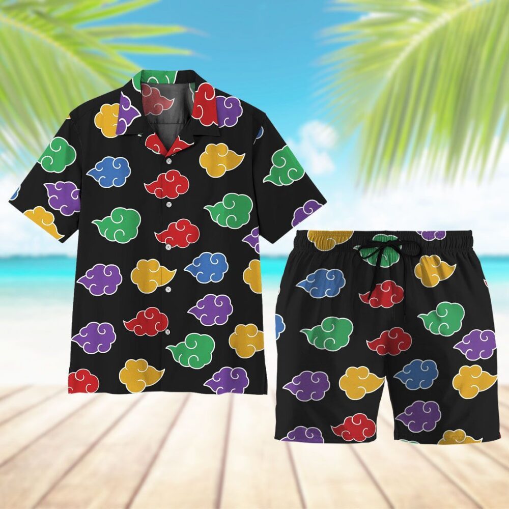 Naruto Shippuden Akatsuki Colorful Pattern Hawaii Shirt