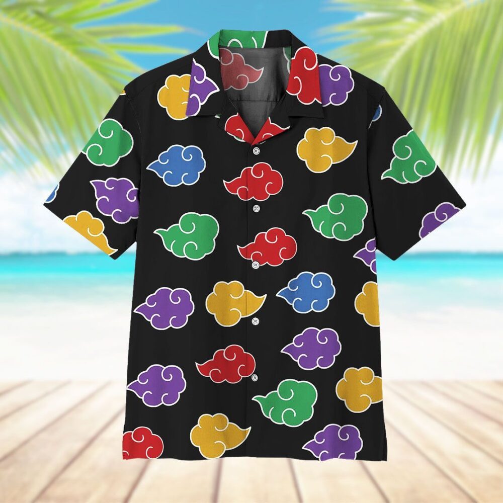 Naruto Shippuden Akatsuki Colorful Pattern Hawaii Shirt