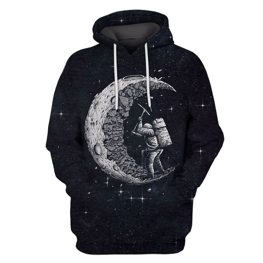 Astronaut Digging The Moon Custom T-Shirt Hoodie Apparel