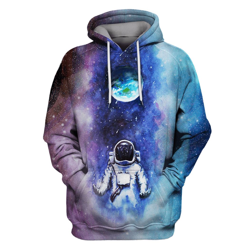 Astronaut Facing The Earth OuterSpace Custom T-Shirt Hoodie Apparel