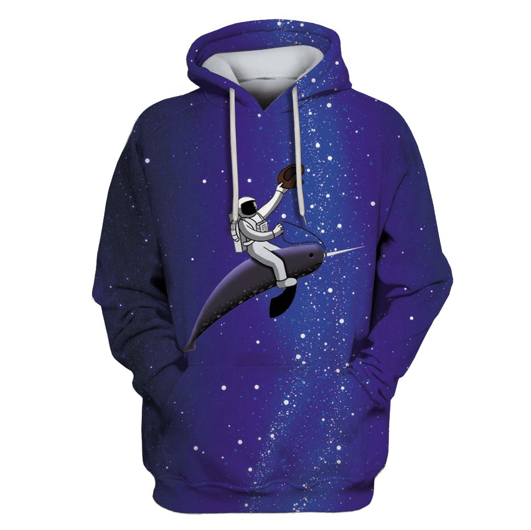 Astronaut in galaxy background Custom T-Shirt Hoodie Apparel